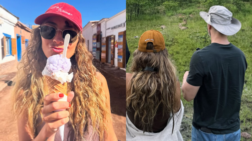 Nina foi vista viajando com o cantor Lucas Lima