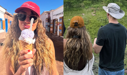 Nina foi vista viajando com o cantor Lucas Lima