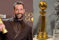 Ator de "The Pitt" mostra estatueta do Globo de Ouro feita por filho