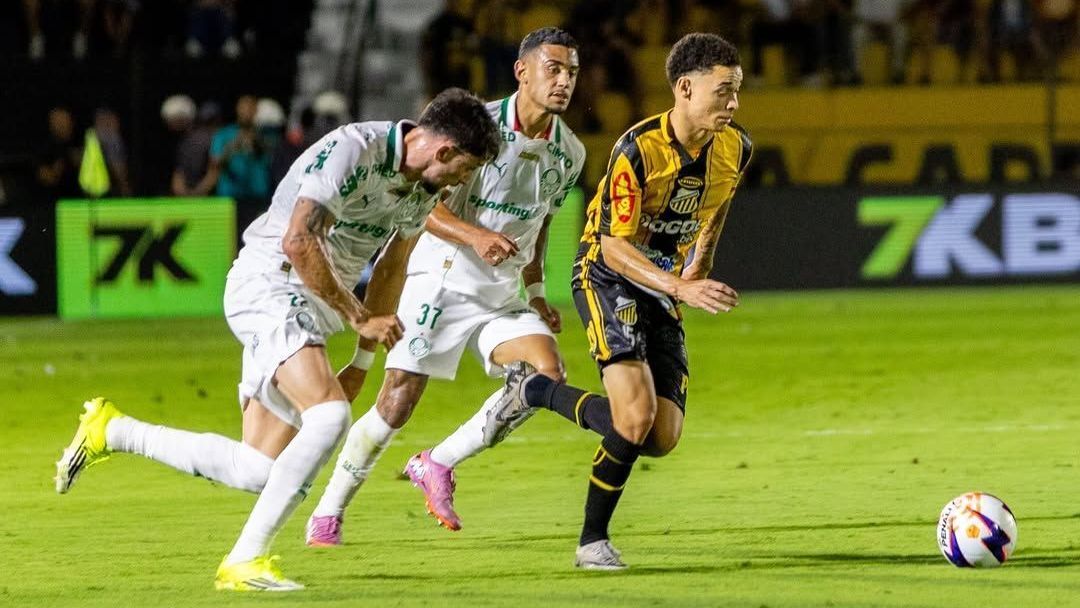 Lance de Novorizontino x Palmeiras pelo Paulistão