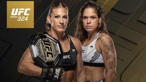 Pôster da disputa de cinturão entre Kayla Harrison e Amanda Nunes; luta precisou ser adiada