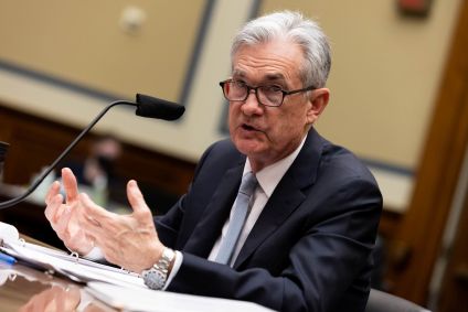 Chair do Federal Reserve, Jerome Powell, no Capitólio, em Washington, EUA