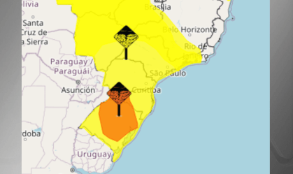 Tempestades e risco de granizo atingem Sul e Sudeste