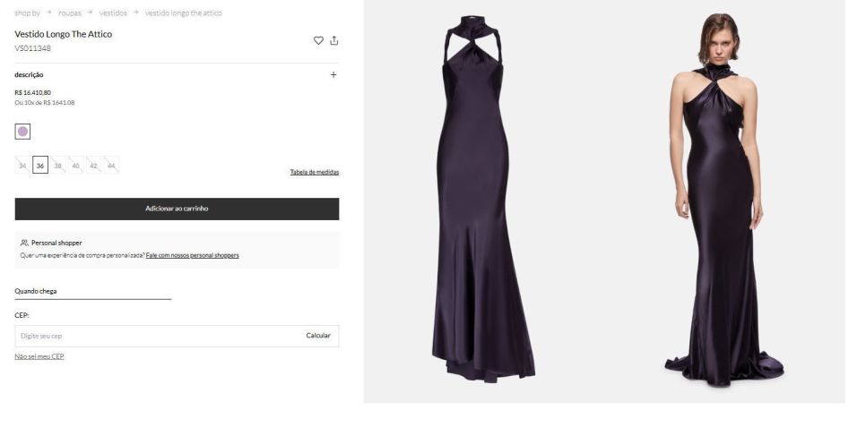 Vestido longo acetinado usado por Marina Ruy Barbosa &bull; Reprodu&ccedil;&atilde;o