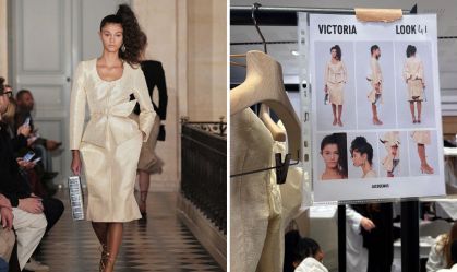 Victoria no desfile da Jacquemus, em Paris