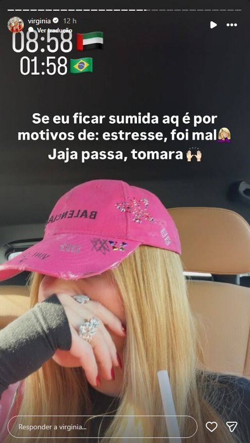 Influenciadora tinha outros compromissos no Brasil • Instagram/Virginia