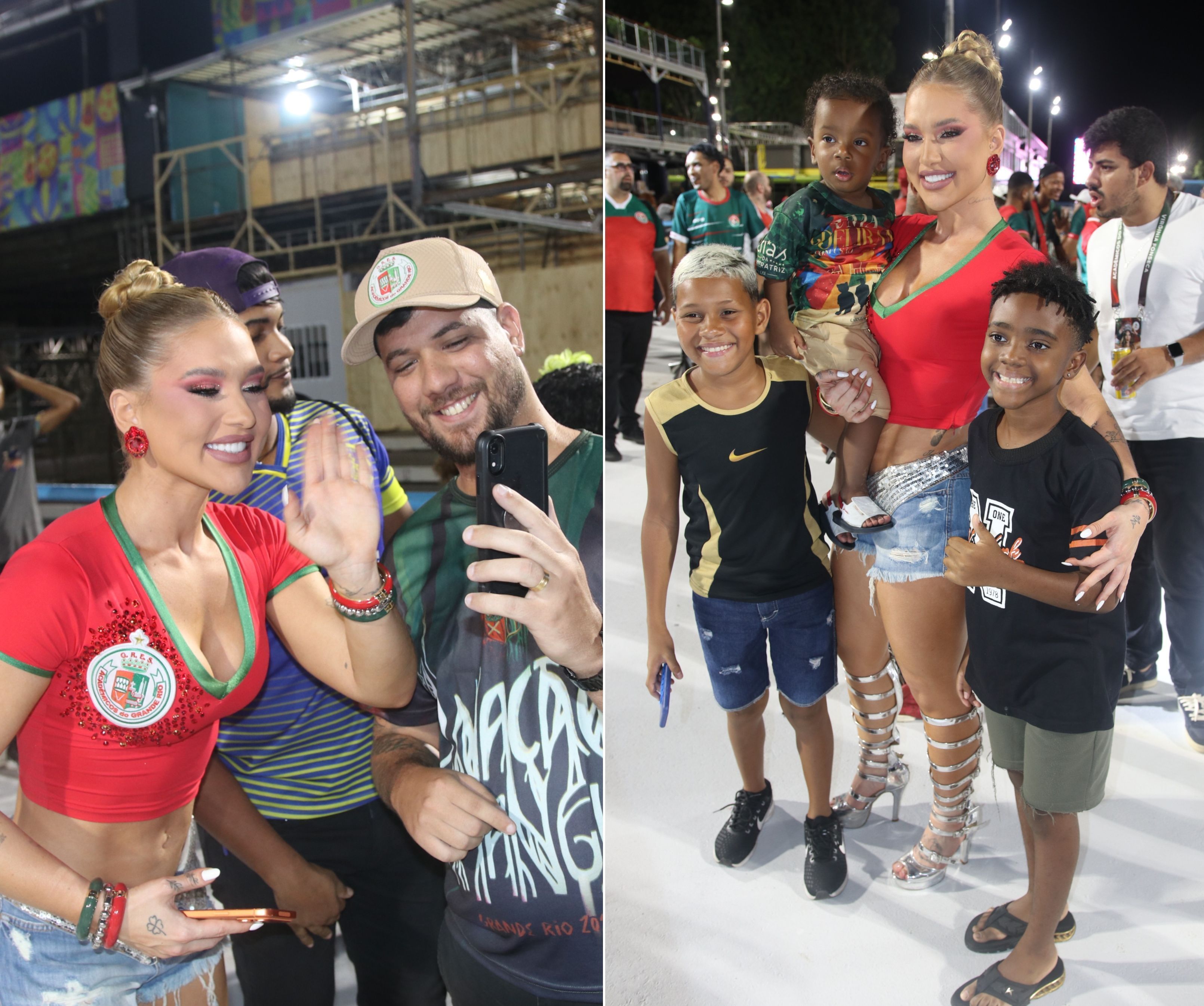 Virginia Fonseca tirou foto com fãs no ensaio técnico da Grande Rio na Marquês de Sapucaí • Rogério Fidalgo/Agnews