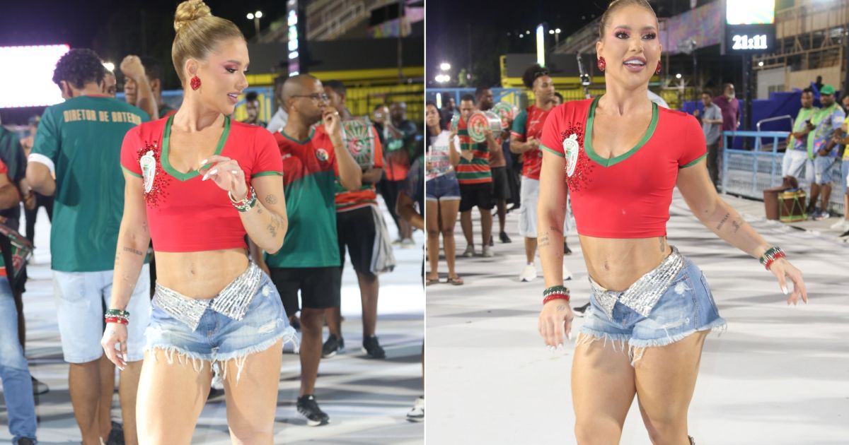 Após saída do SBT, Virginia samba em ensaio na Sapucaí