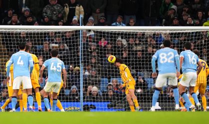 Lance de jogo entre Manchester City x Brighton, pela Premier League