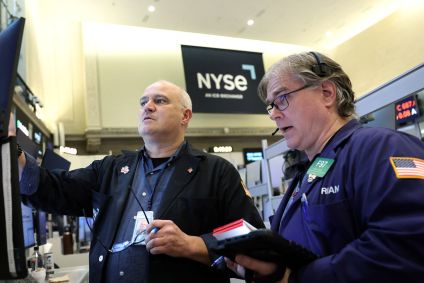 Operadores na bolsa de Nova York em 21/01/2026