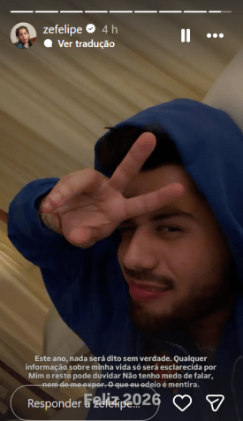 Zé Felipe posta mensagem sobre novo ano • Instagram/ Zé Felipe