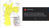 SP: Defesa Civil emite alerta severo para chuva forte nesta segunda (16)