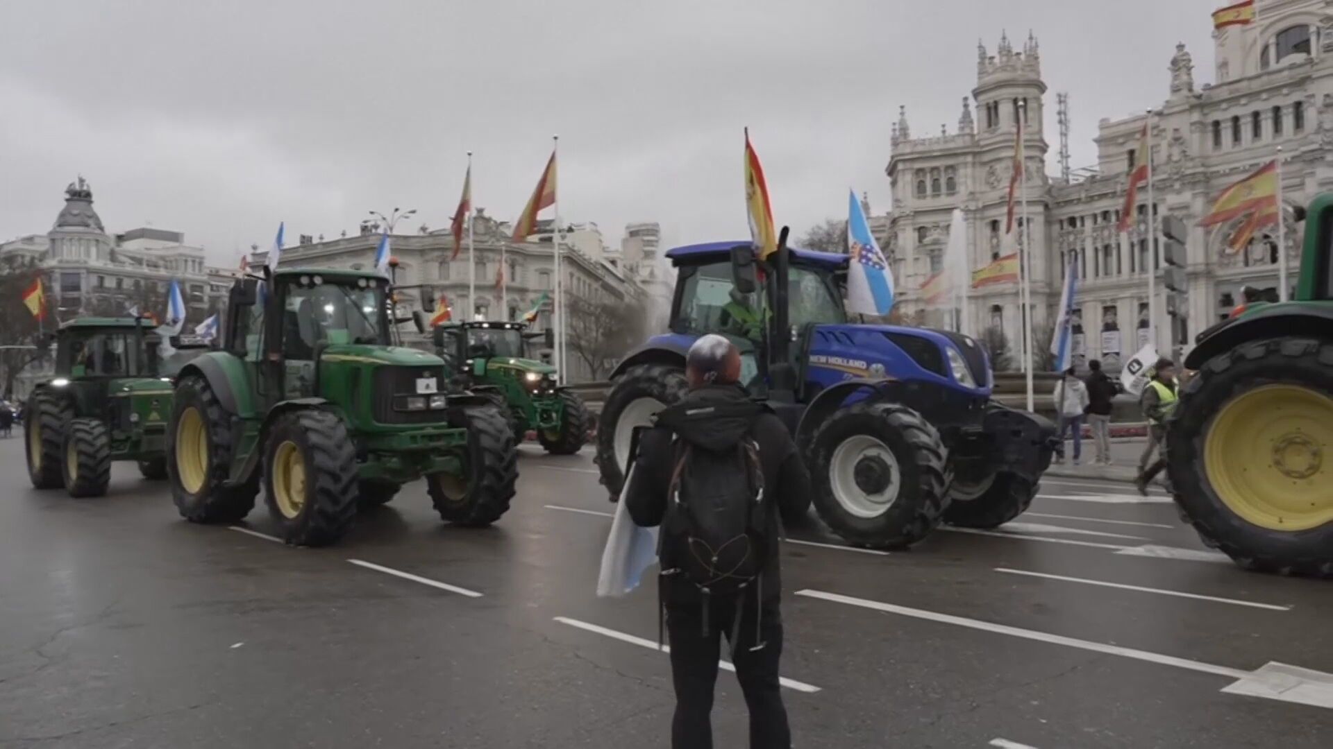 Agricultores de Madri protestam contra a concorrência das importações do Mercosul