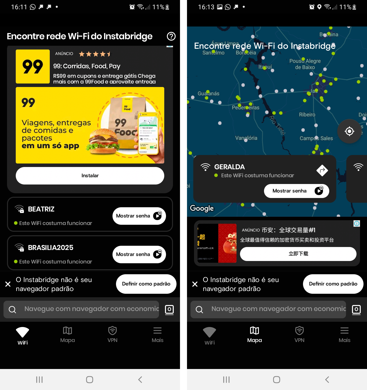 O Instabridge pode ser uma boa opção para encontrar redes Wi-Fi gratuitas na multidão do Carnaval. • Créditos: Reprodução/Instabridge