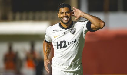 Hulk comemora gol pelo Atlético-MG