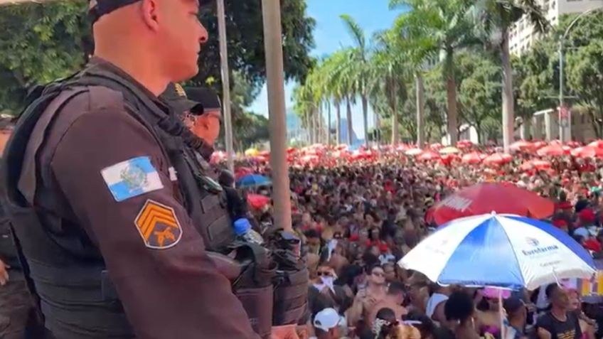 PM atuou em mais de 100 desfiles de blocos de rua realizados no Rio neste fim de semana. • Reprodução - PM