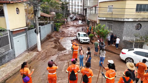 Imagens aéreas mostram a situação em Juiz de Fora após chuvas que atingiram a cidade