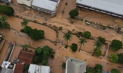 Imagens aéreas mostram situação da cidade de Ubá (MG) após fortes chuvas