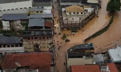 Imagens aéreas mostram situação da cidade de Ubá (MG) após fortes chuvas