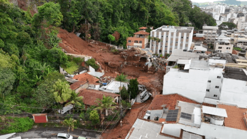 Imagens aéreas mostram a situação em Juiz de Fora após chuvas que atingiram a cidade