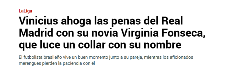 Manchete do jornal Marca sobre o look de Virginia inspirado em Luma de Oliveira • Reprodução/Marca