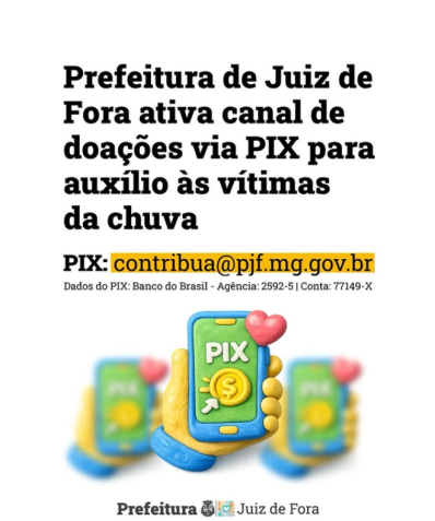 Chaves PIX criadas pela Prefeitura de Juiz de Fora para doações • Reprodução/Prefeitura de Juiz de Fora