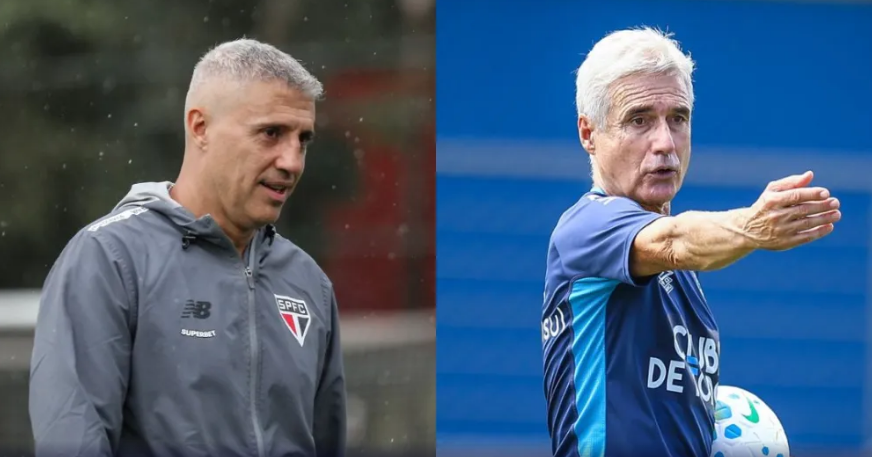 Crespo, do São Paulo, e Luís Castro, do Grêmio