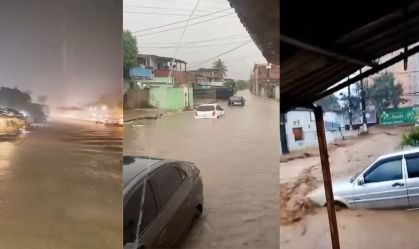 Temporal causa alagamentos em Nova Iguaçu e Paraty, no RJ; veja vídeos
