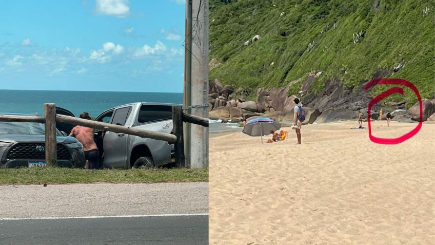 Álvaro Jacomossi Júnior foi monitorado pela polícia ao ir à praia em Florianópolis • Reprodução