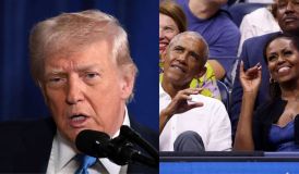 Trump compartilha vídeo racista retratando casal Obama como macacos