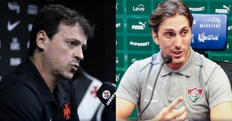Fernando Diniz e Luís Zubeldía, treinadores do Vasco e Fluminense
