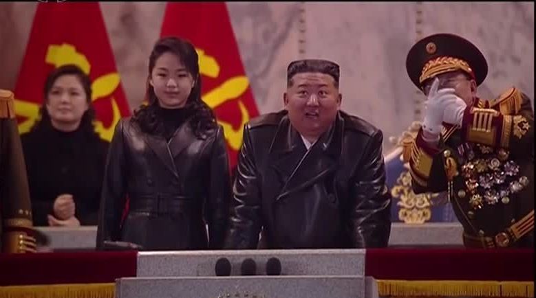 Daughter of North Korean leader Kim appears at military parade, state media footage shows