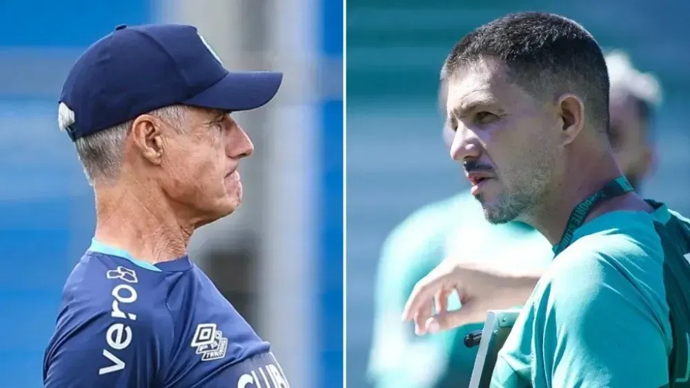 Luís Castro, do Grêmio, e Mauricio Barbieri, do Juventude