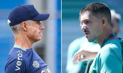 Luís Castro, do Grêmio, e Mauricio Barbieri, do Juventude