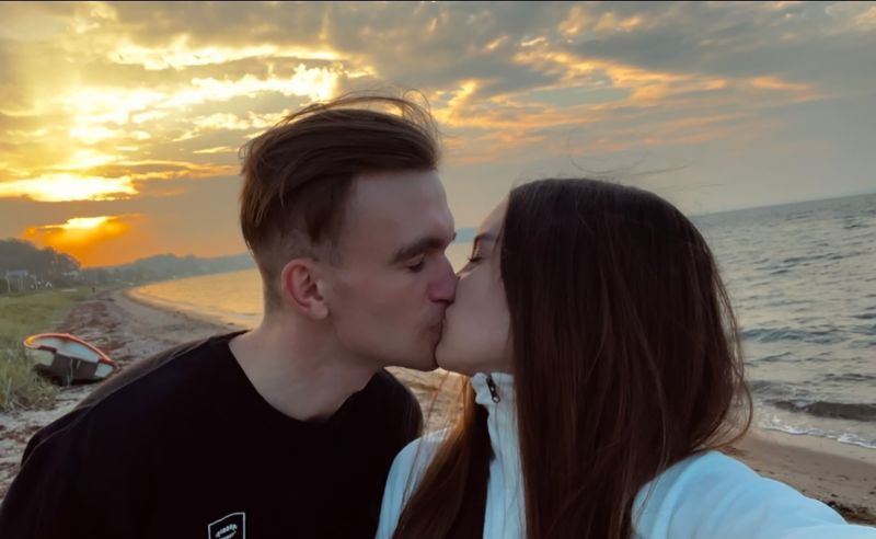 Iryna Ivanova com o marido. • Iryna Ivanova