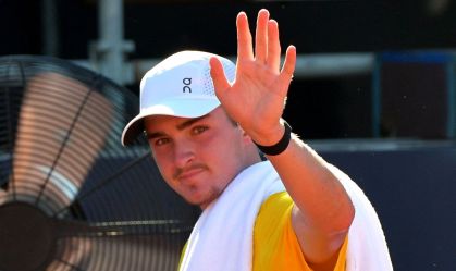 João Fonseca durante partida do Rio Open