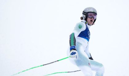 Lucas Pinheiro durante a descida no slalom gigante