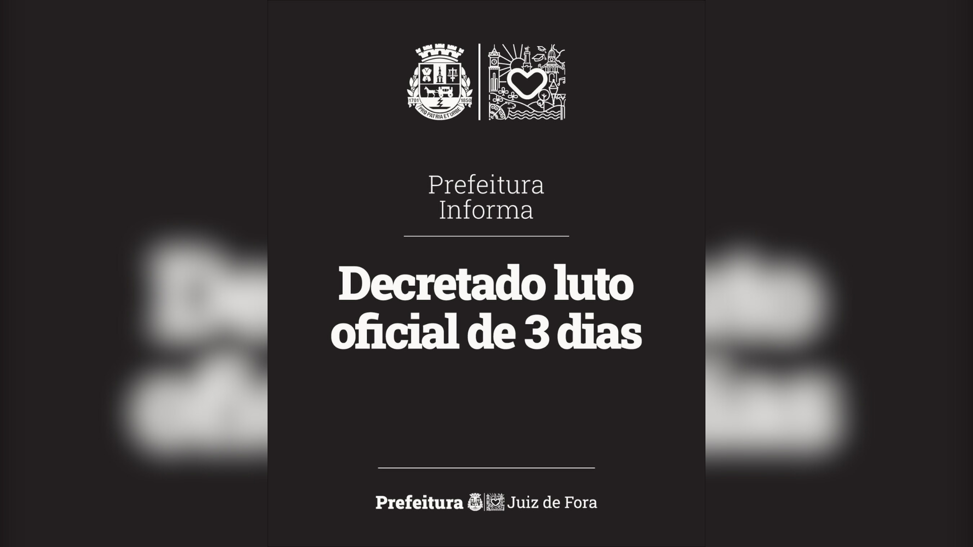 Prefeitura decretou luto em função das vítimas fatais atingidas pelas fortes chuvas • Reprodução/Redes Sociais