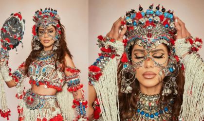 Look da cantora Anitta usado em seu bloco no Rio de Janeiro