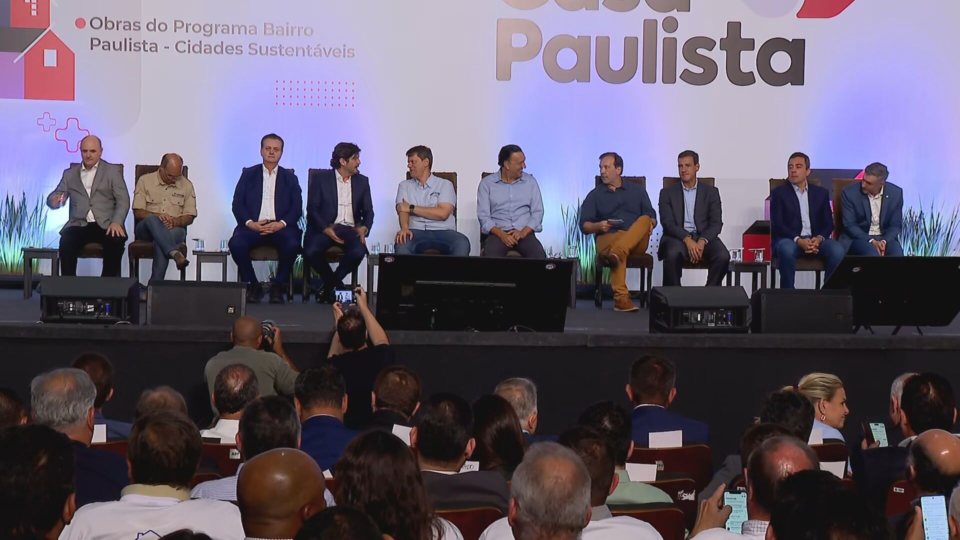 O governador Tarcísio de Freitas durante evento no Palácio dos Bandeirantes