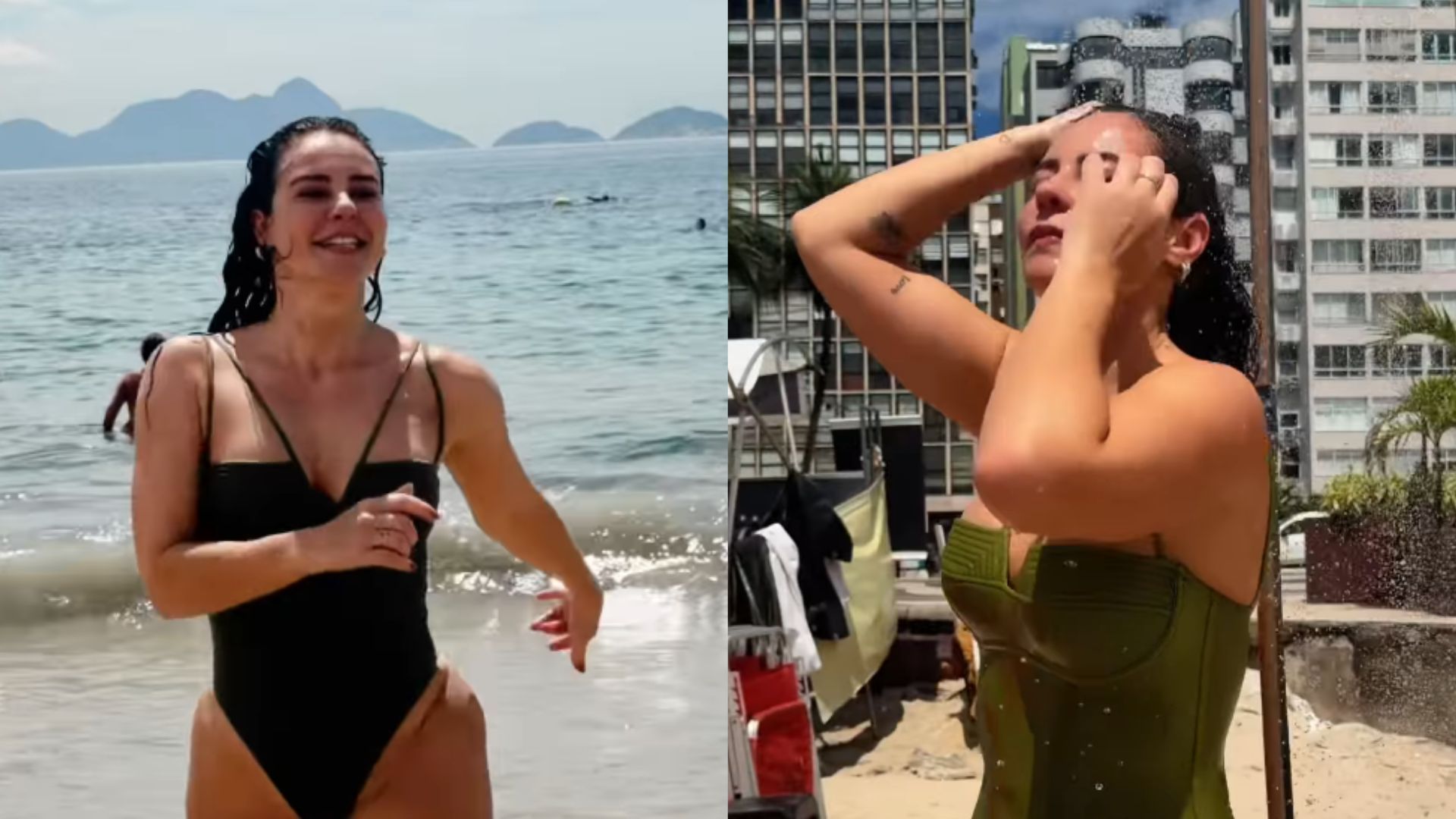 Paolla Oliveira curte dia de sol na praia do Rio de Janeiro