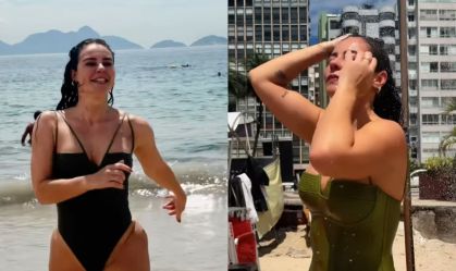Paolla Oliveira posa de maiô na praia: "É quase Carnaval no Brasil"