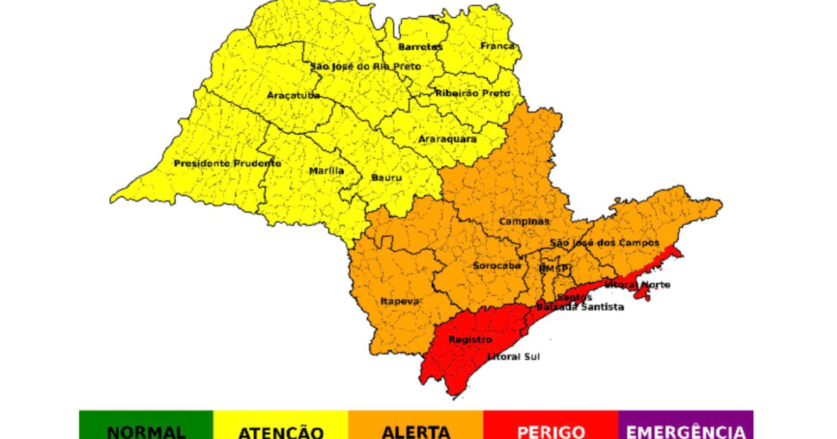 Defesa Civil de SP se reúne após alerta vermelho para chuvas