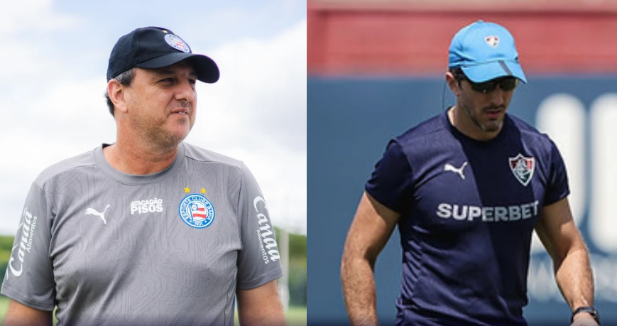 Rogério Ceni, técnico do Bahia, e Luíz Zubeldía, técnico do Fluminense