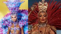 Sabrina Sato dá selinho em Juliana Paes no desfile da Vila Isabel: "Te amo"