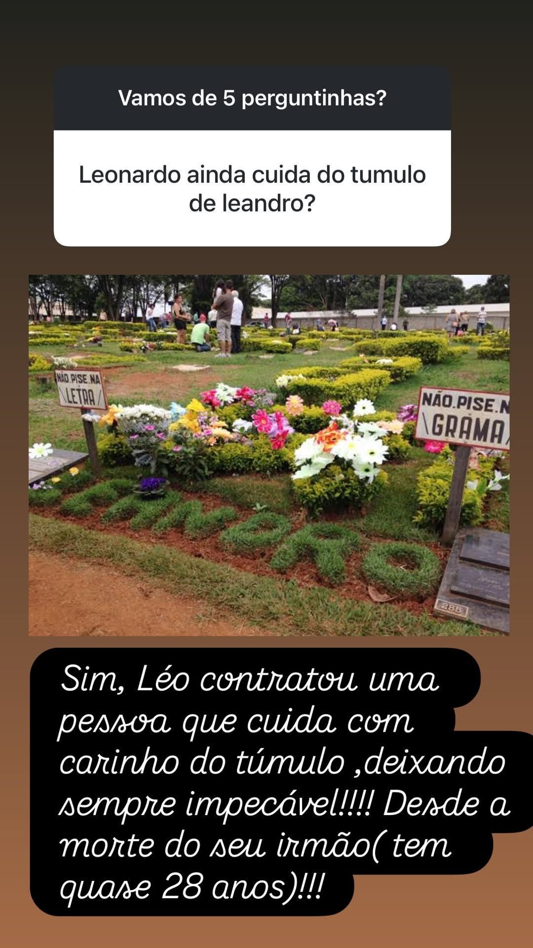 Poliana Rocha fala sobre cuidado de Leonardo com o túmulo de Leandro • Instagram/ Poliana Rocha
