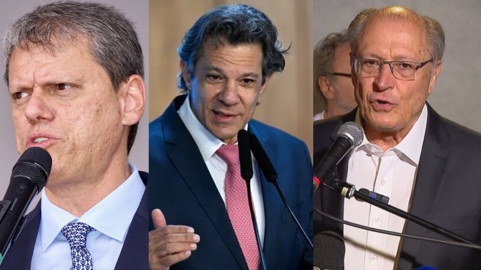 Tarcísio, Haddad e Alckmin