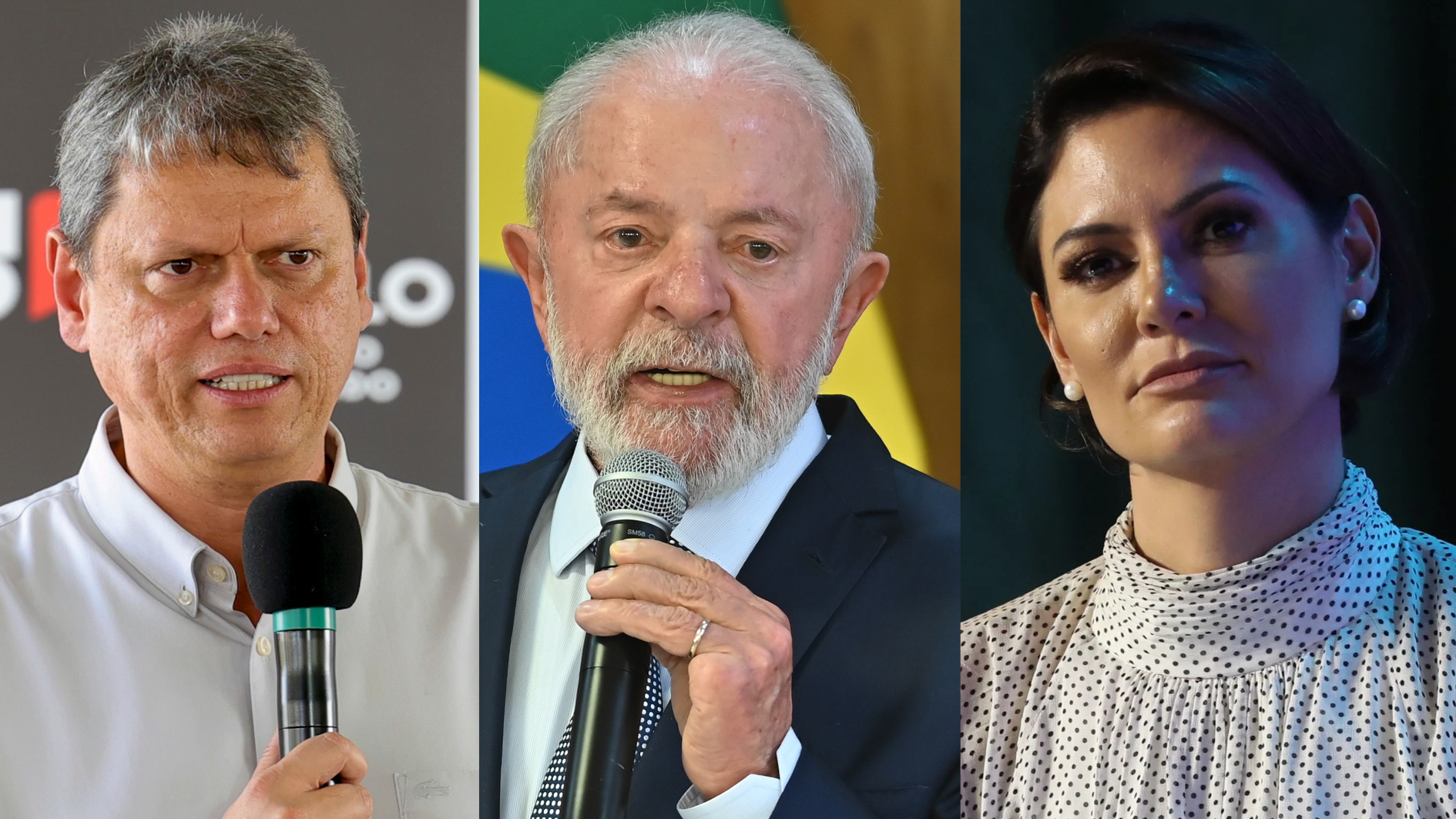 Tarcísio, Lula e Michelle