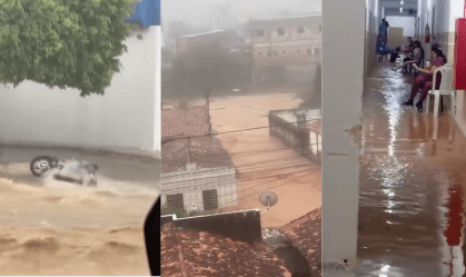 Chuvas alagam hospital e ruas no interior da Bahia