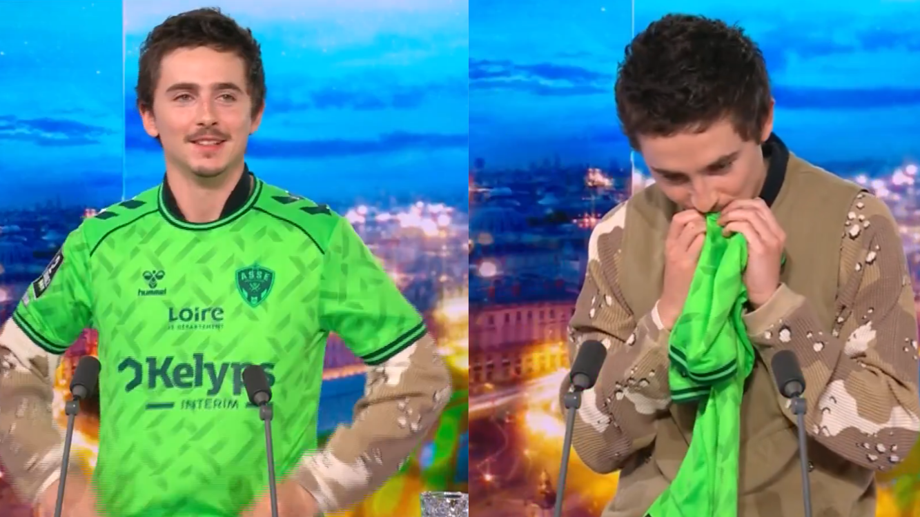 Chalamet beija escudo do Saint-Étienne